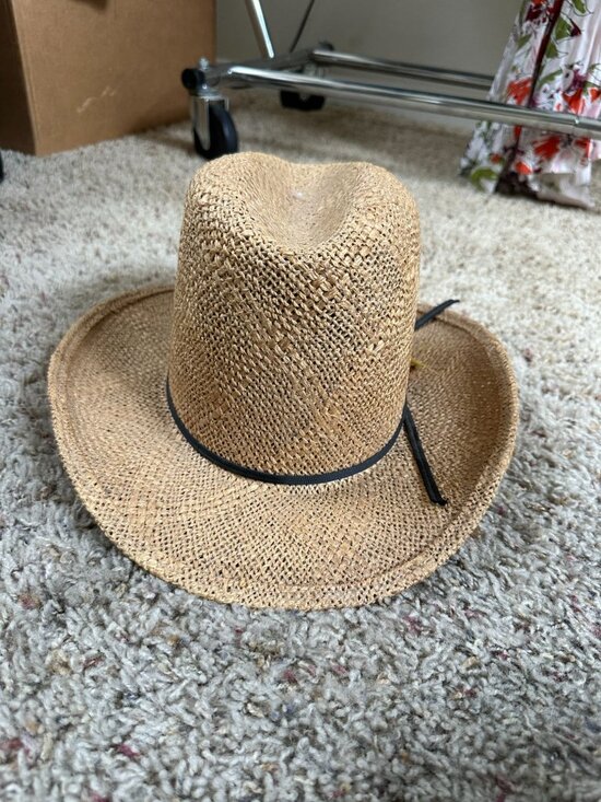Stetson Other - Stetson Roadrunner Straw Hat Western Style Hatband & Interior Band Brown 71/8
